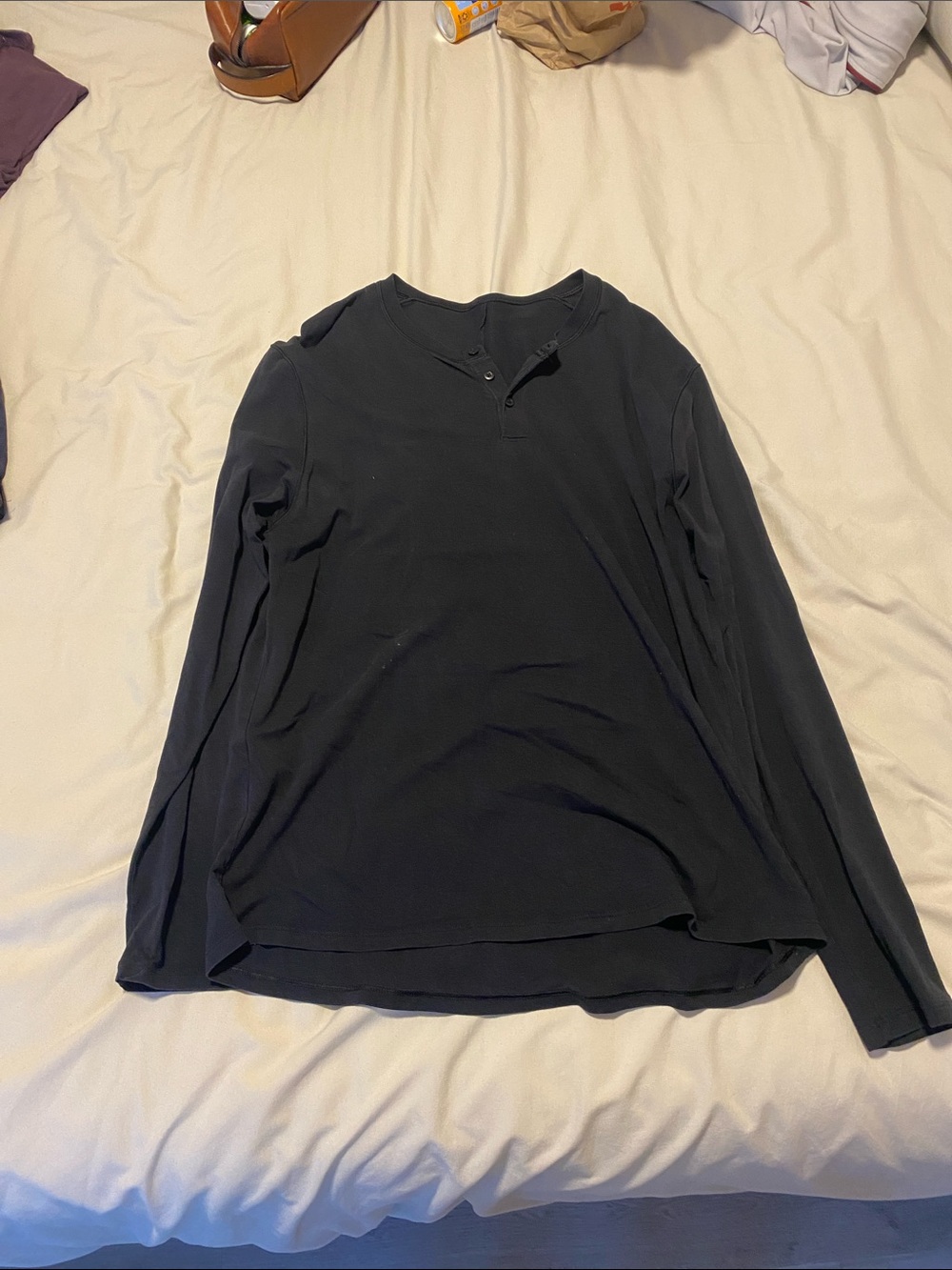 lululemon athletica Men's Black Long-Sleeve Henley Top